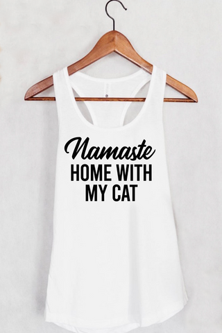 Namaste Home With My Cat Tank Top