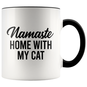 Namaste Home With My Cat Mug
